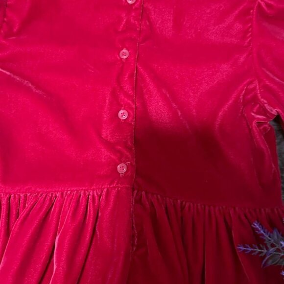 Adorable Janie and Jack deep red velvet dress — size 12 - Picture 6 of 8